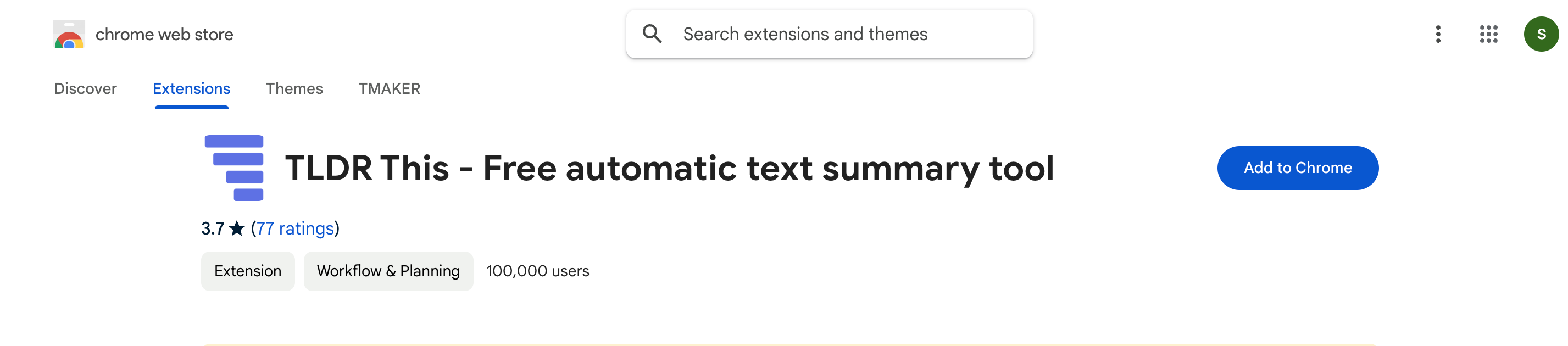 TLDR Chrome Extension