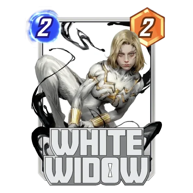 White Widow — On Reveal: Add a Widow's Kiss to your opponent's side of this location.
