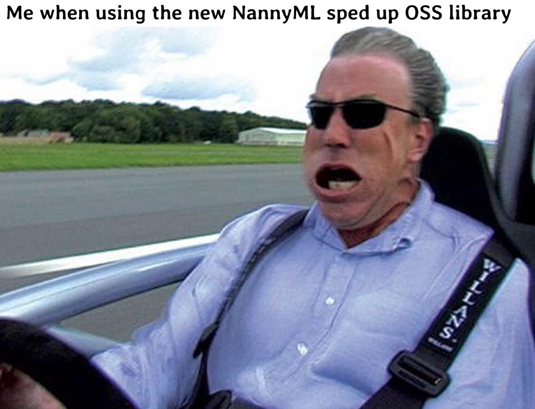 NannyML user using the updated OSS library functions for the first time. Meme by author.