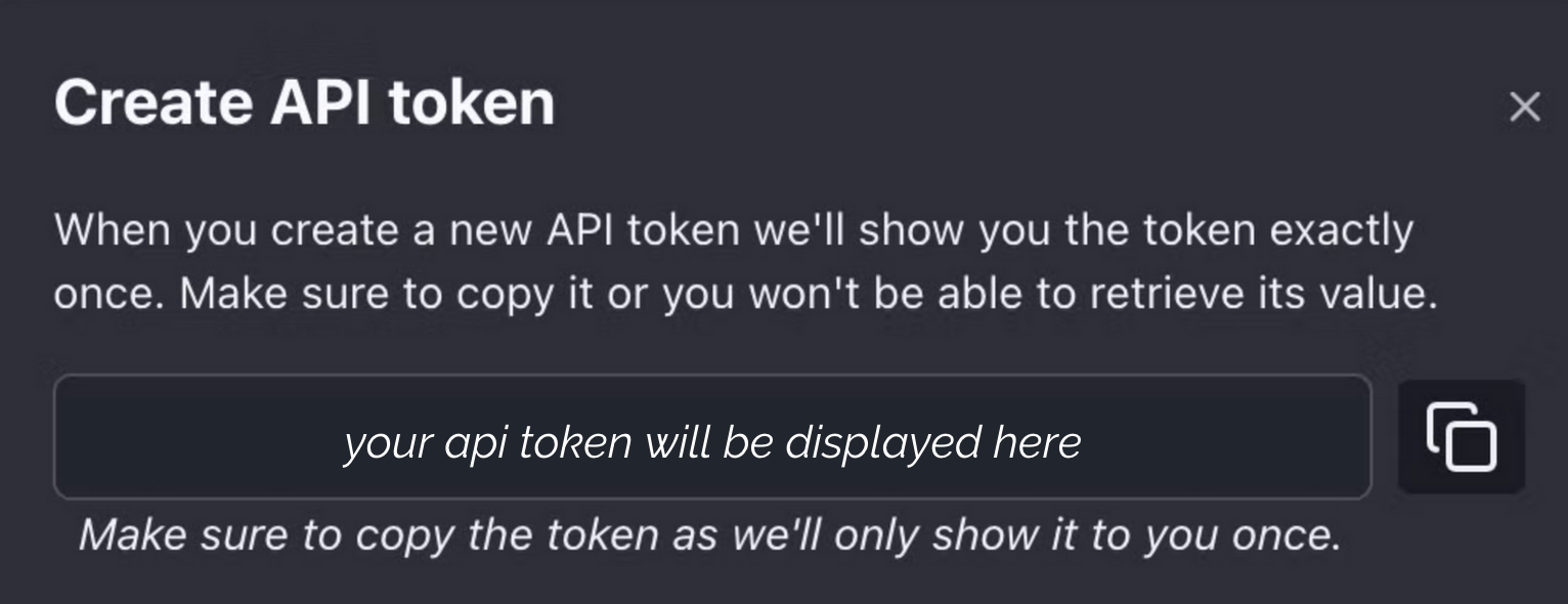 Creating an API token