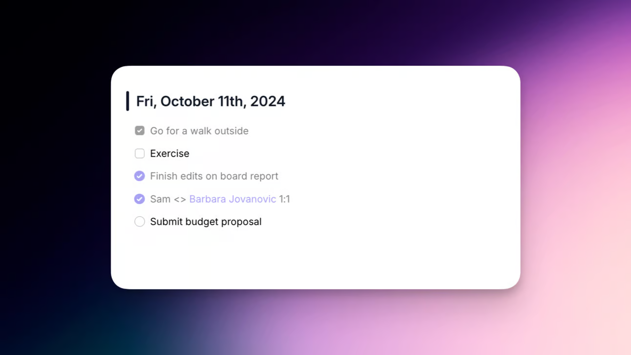Task manager in Reflect