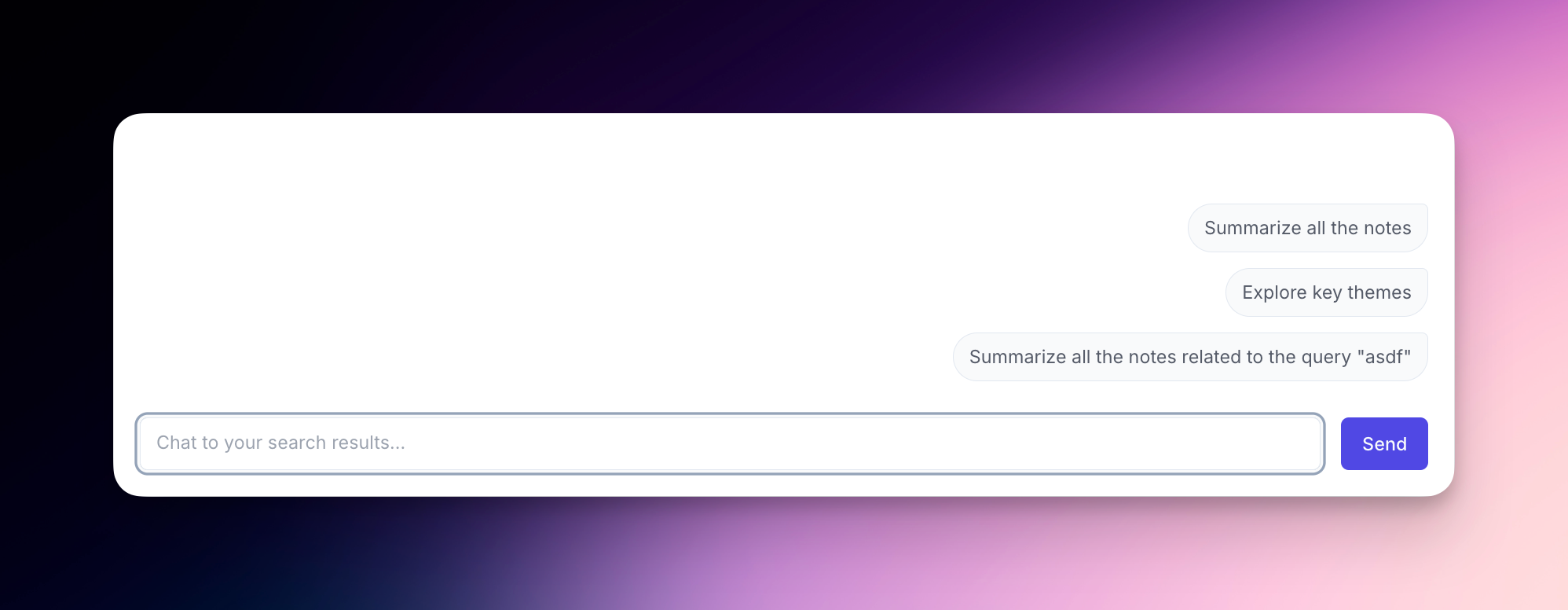 Chat with notes interface in Reflect notes