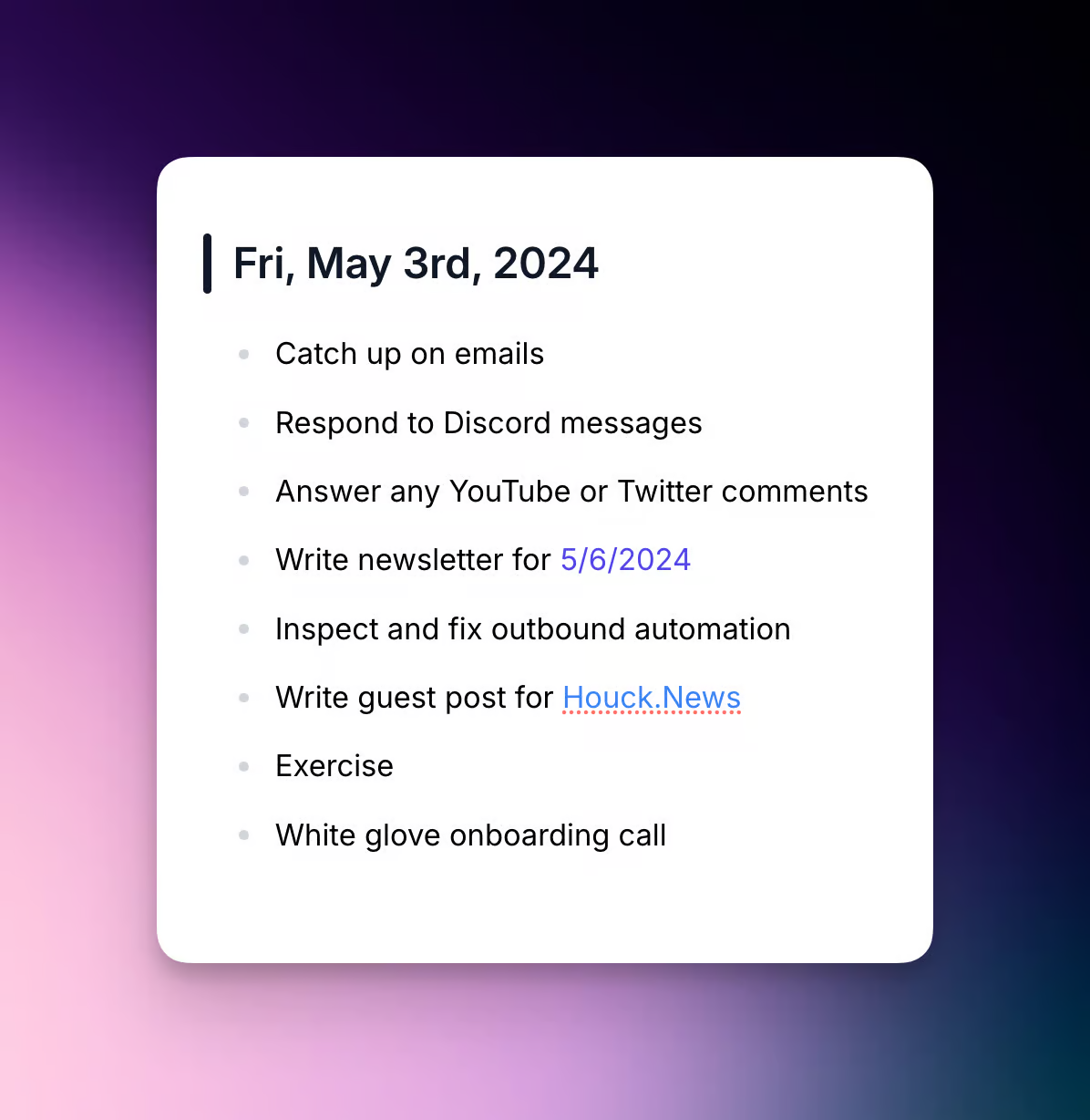 A brain dump to prioritized tasks
