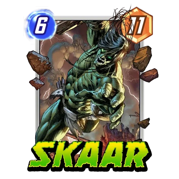 Skaar — Costs 2 less for each of your cards that has 10 or more Power.