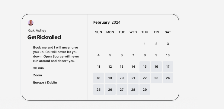 Cal.com's scheduler via their official website.