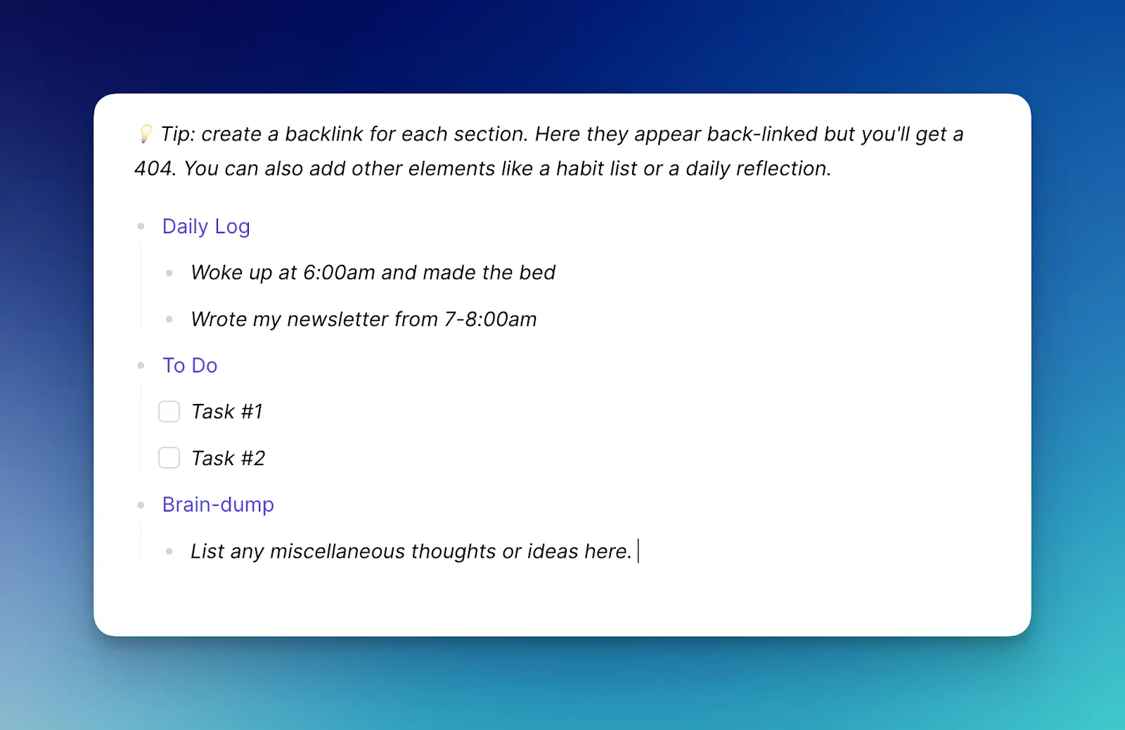 note taking tips for daily notes