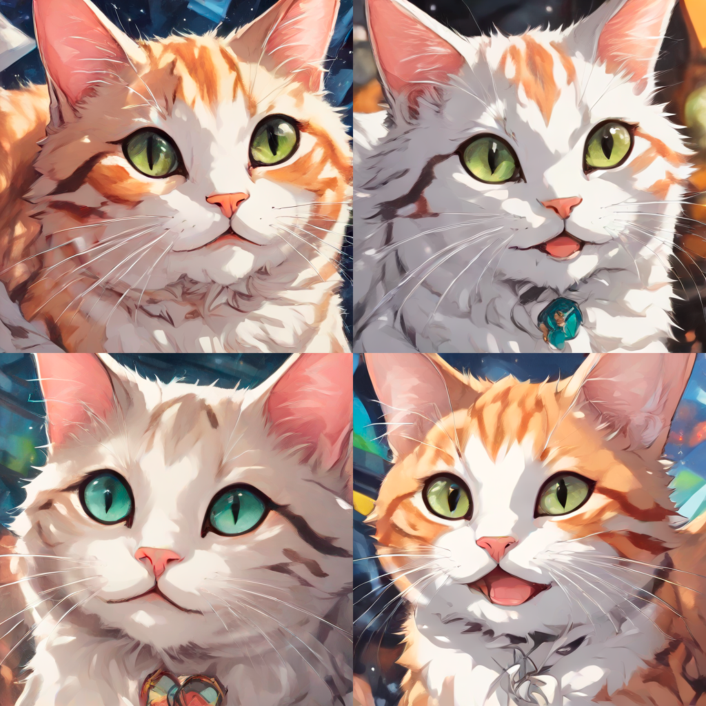 anime artwork A smiling cat . anime style, key visual, vibrant, studio anime, highly detailed