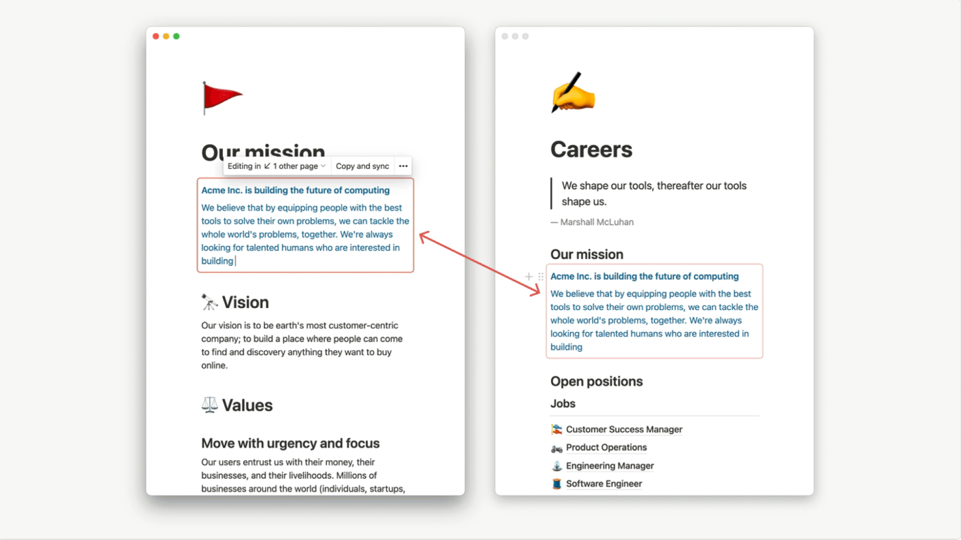 Notion Synced Blocks