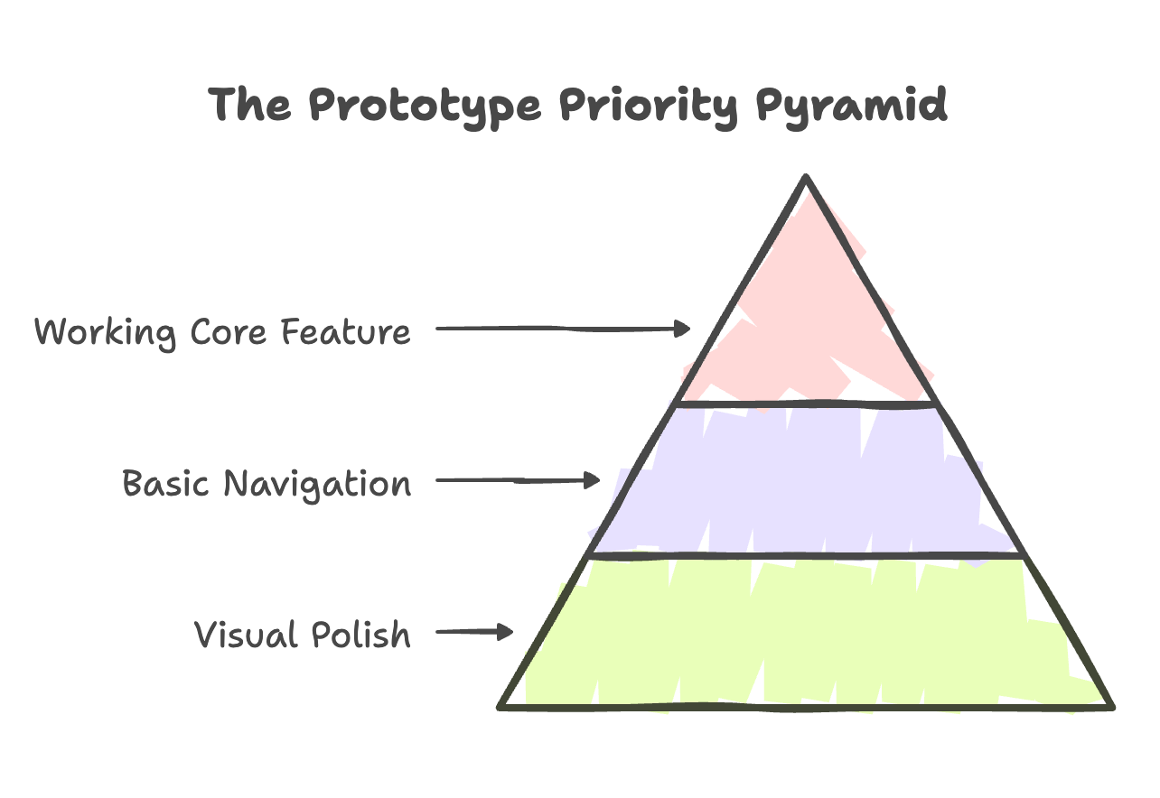 If you're polishing visuals before testing core features, you're building your pyramid upside down.