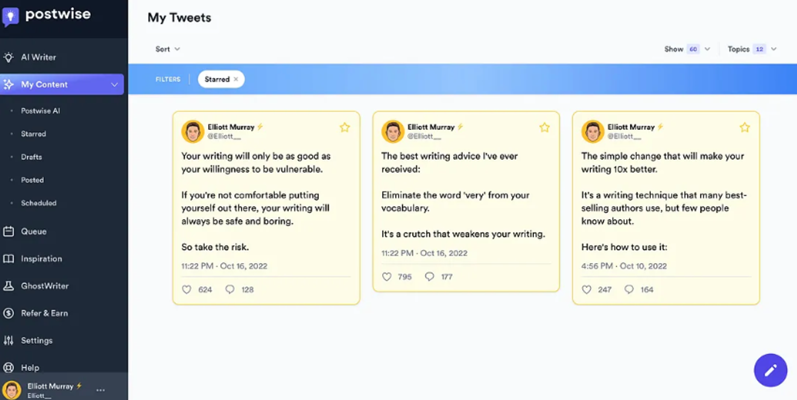 With AI writing tools like Postwise, you can create up to 6 viral Twitter posts in seconds!