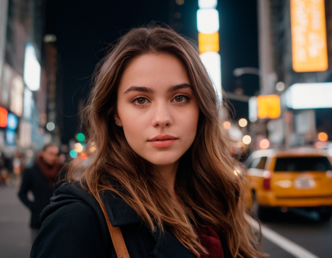Cute girl in new york city