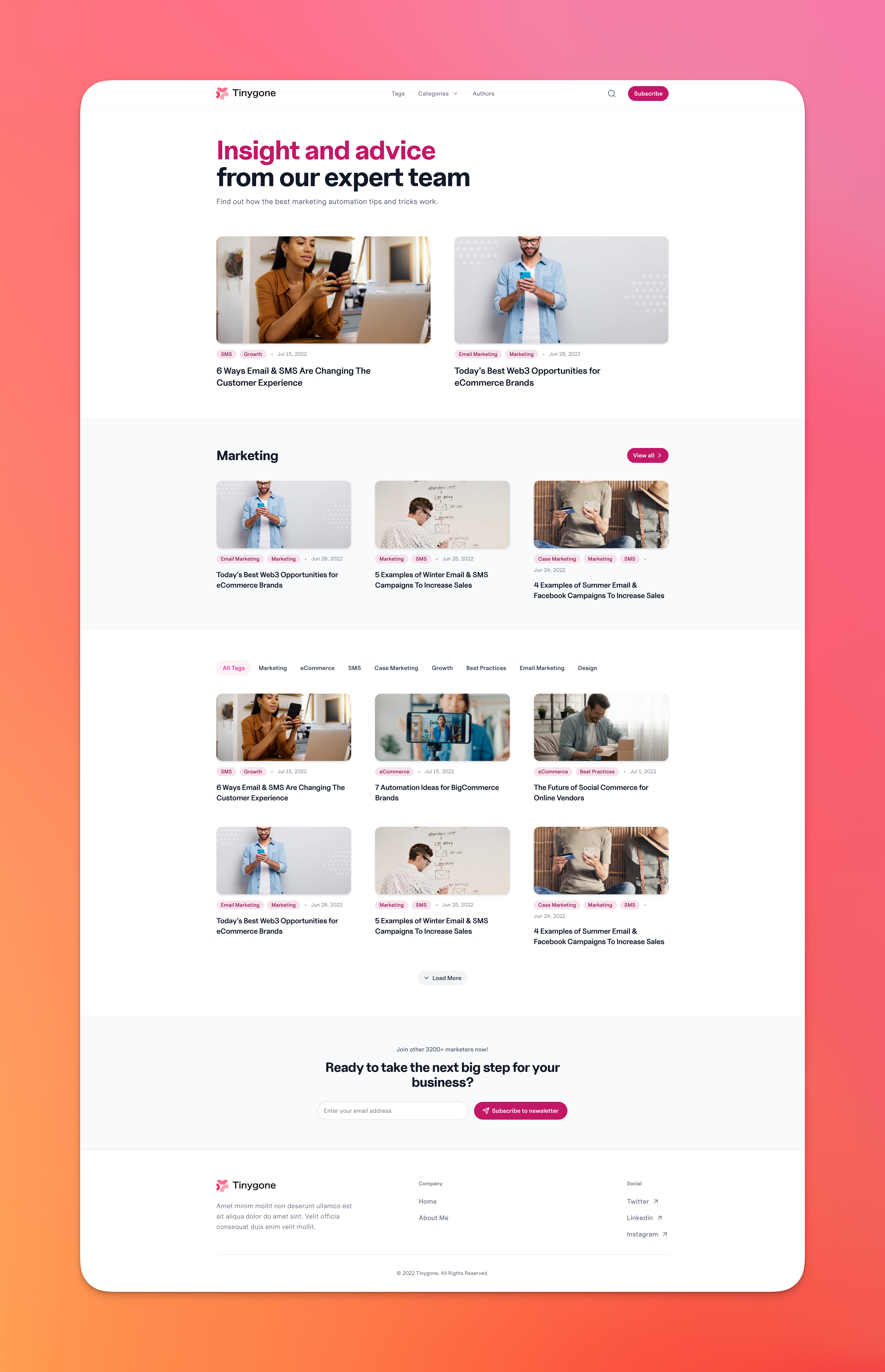 Demo blog at https://saas.feather.blog