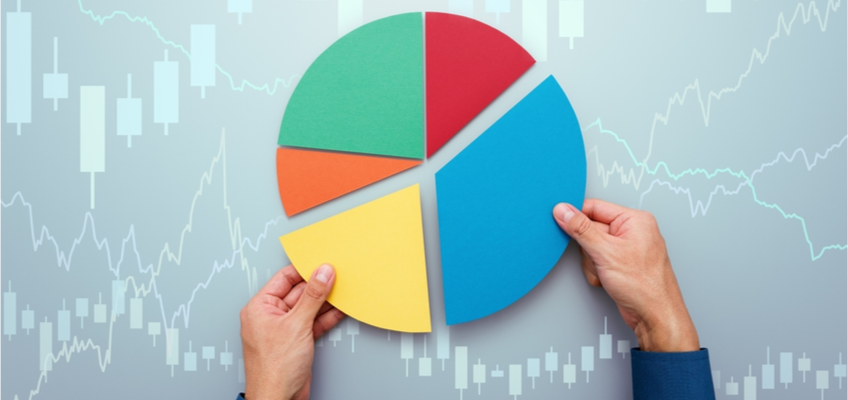 A paper pie chart.
