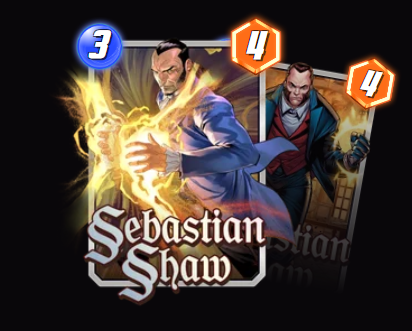 Sebastian Shaw — When this card permanently gains Power, gain +2 more Power. (wherever this is)