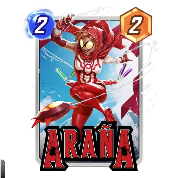 Araña — Activate: Give the last card you played +2 Power and move it to the right.
