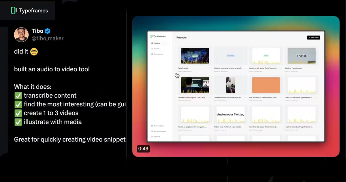 Typeframes' Audio to Video Converter tool