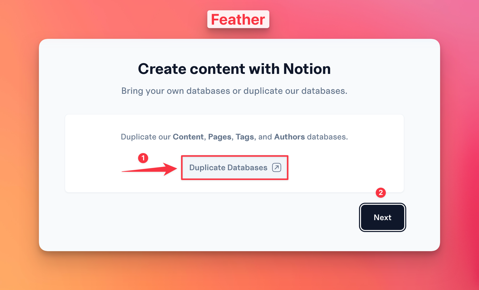 Duplicate databases button