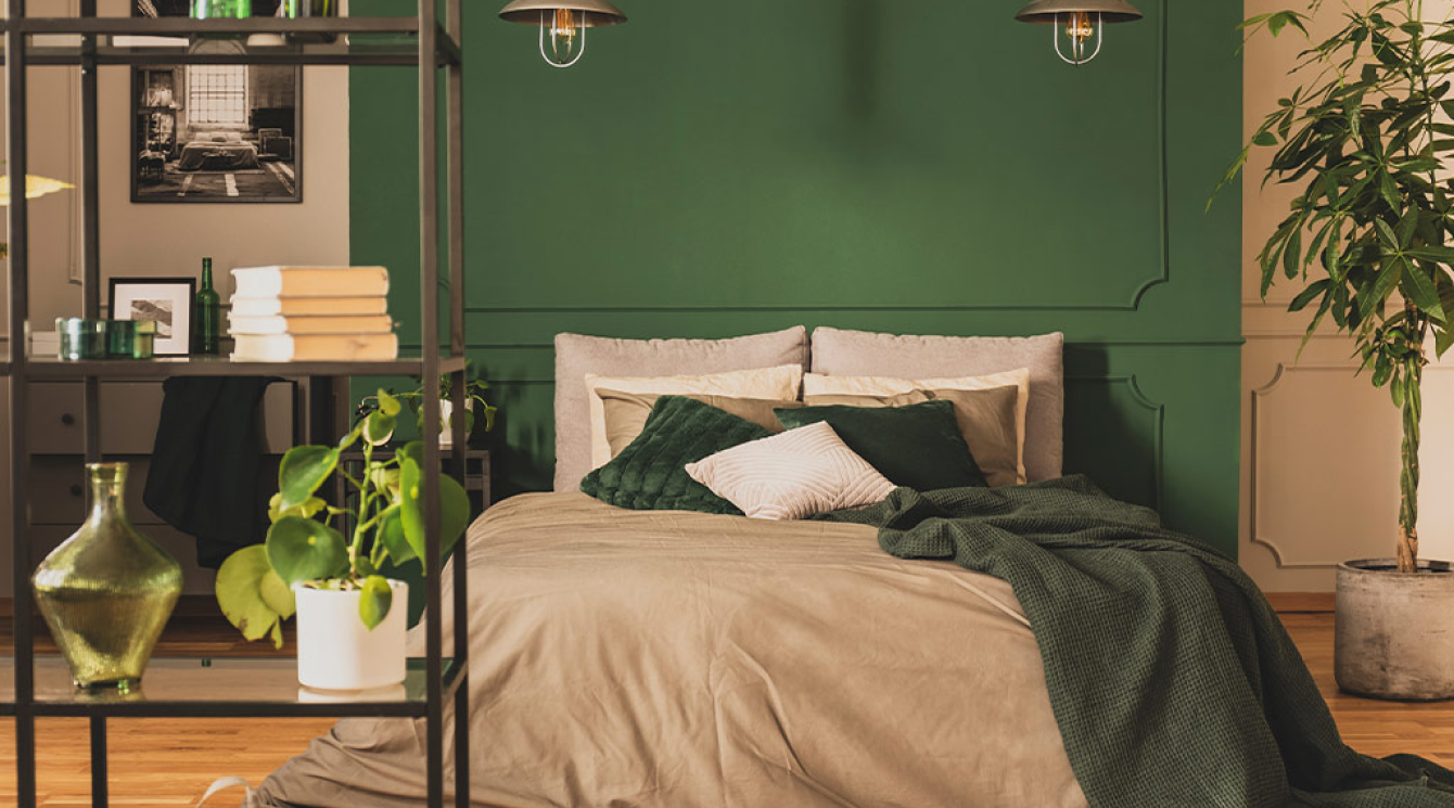 Green through plants and decor for relaxation and restoration