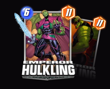 Emperor Hulking — At the start of the game, copy the text of a random 6-Cost card.