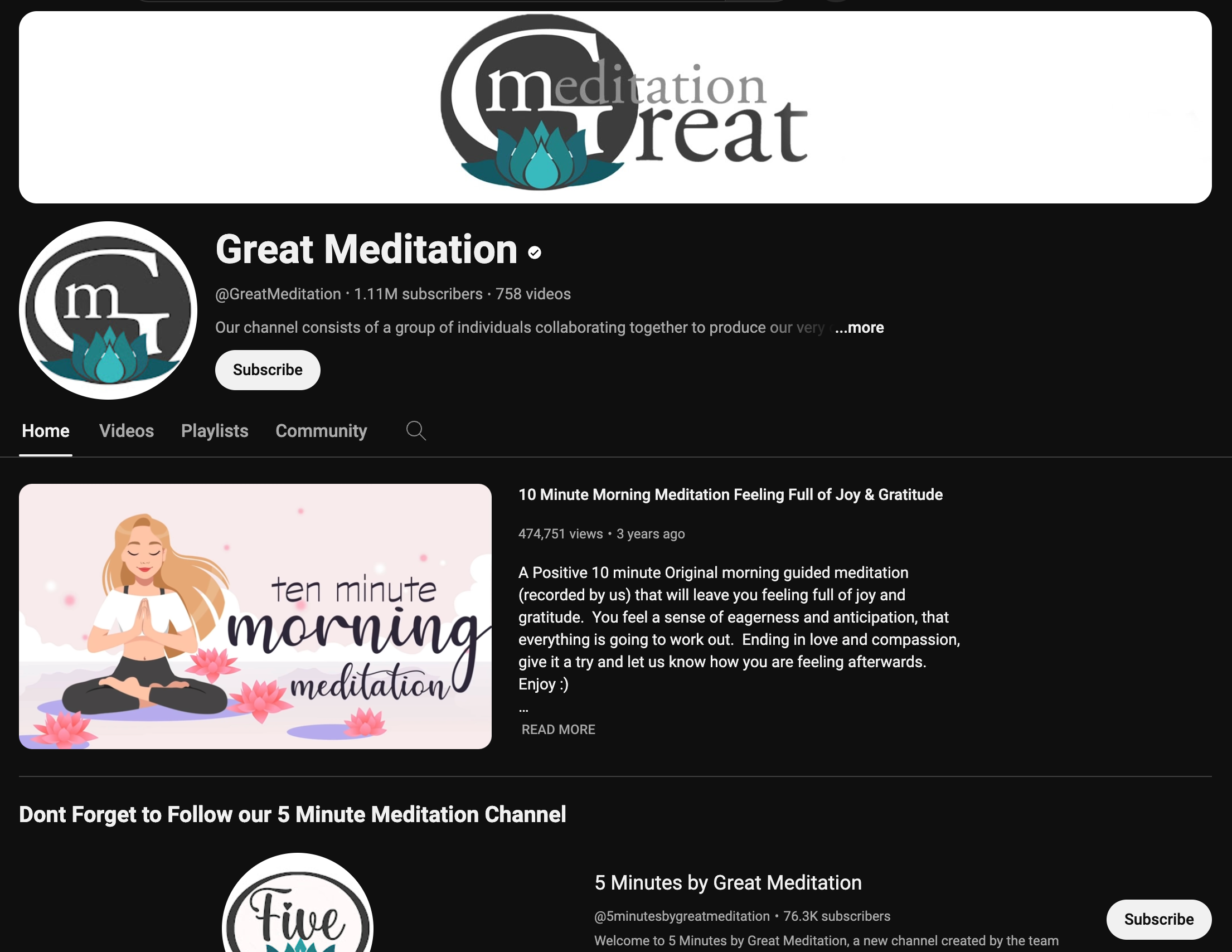 Great Meditation - Leading faceless channel for guided meditation and mindfulness content.