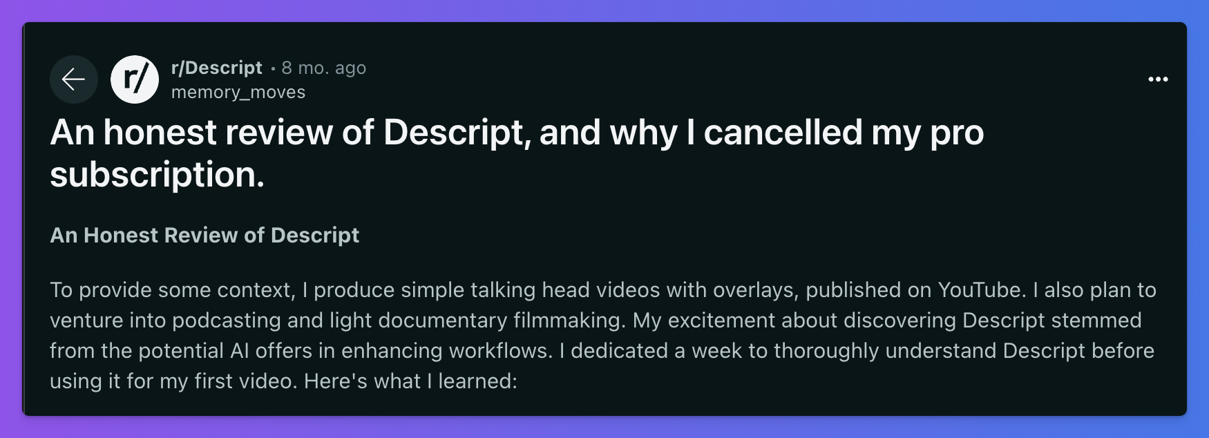 descript review
