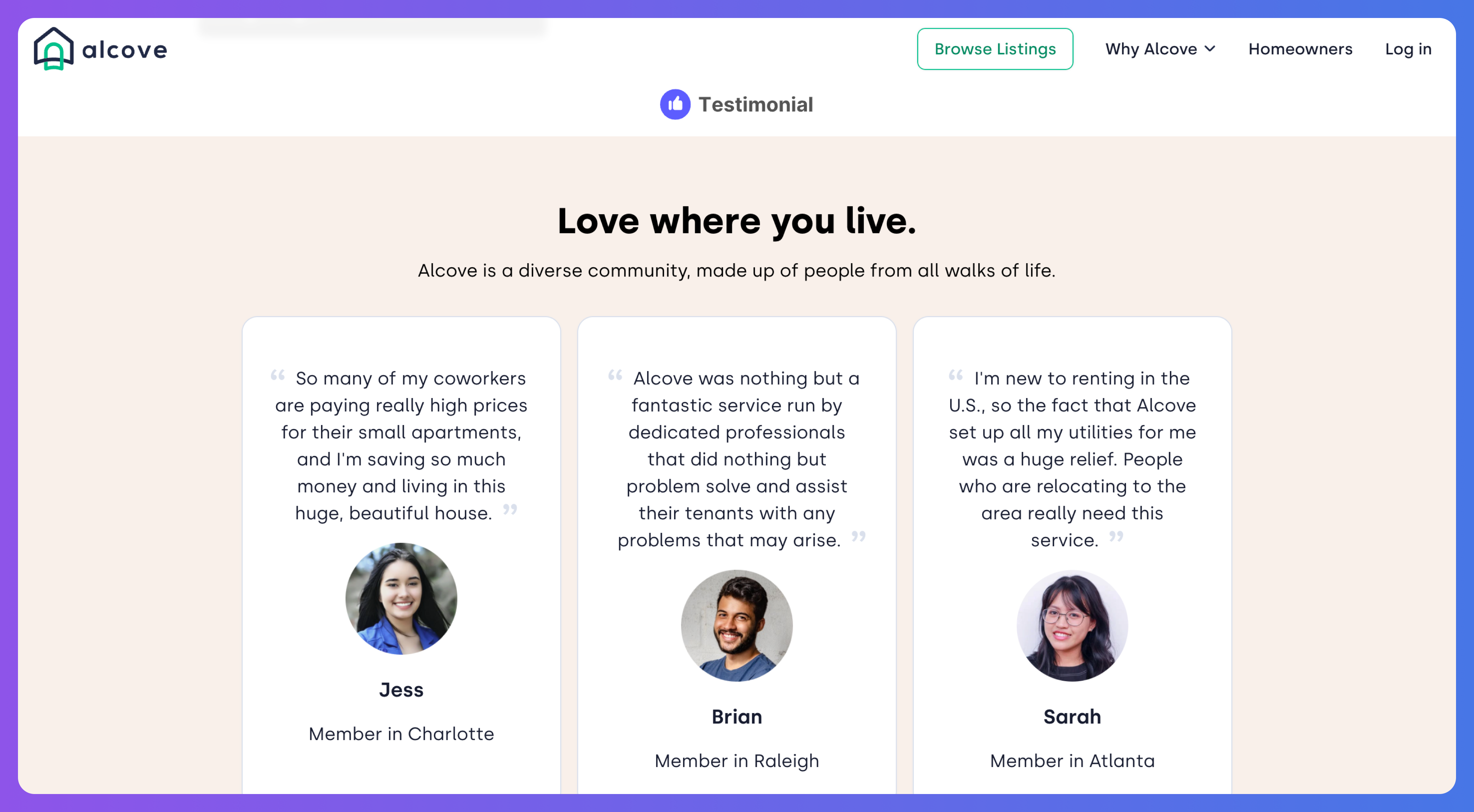 Hear from the Alcove community