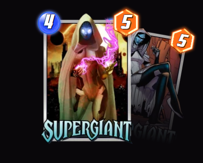 Supergiant — On Reveal: All cards played next turn don't reveal until the game ends.