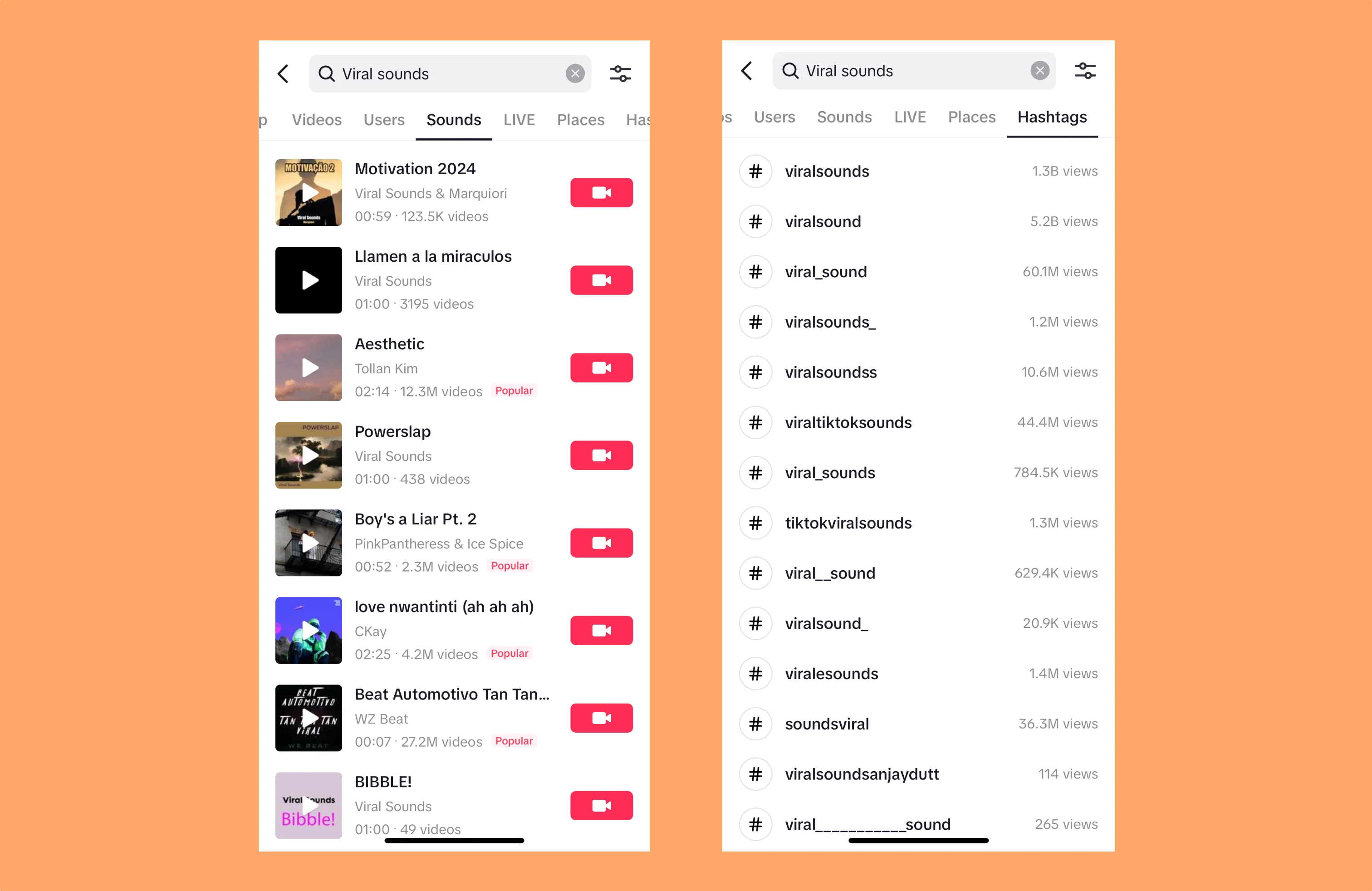 Find viral sounds to use for your viral videos