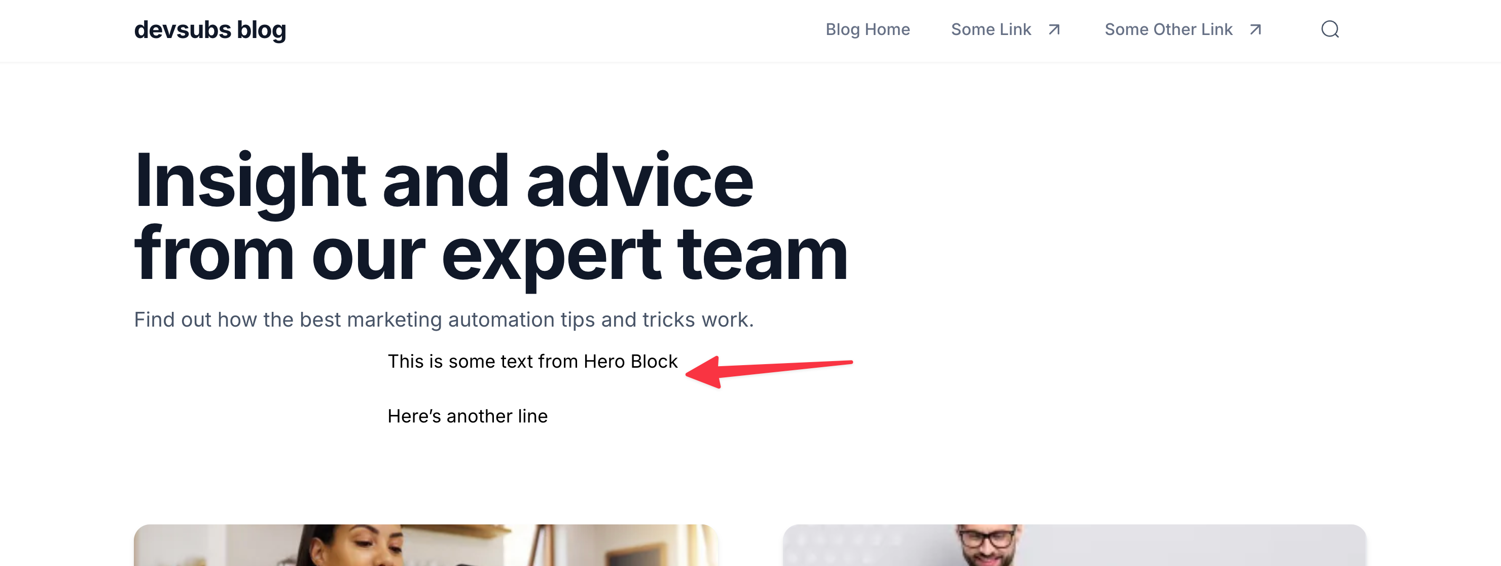 After adding Hero Block