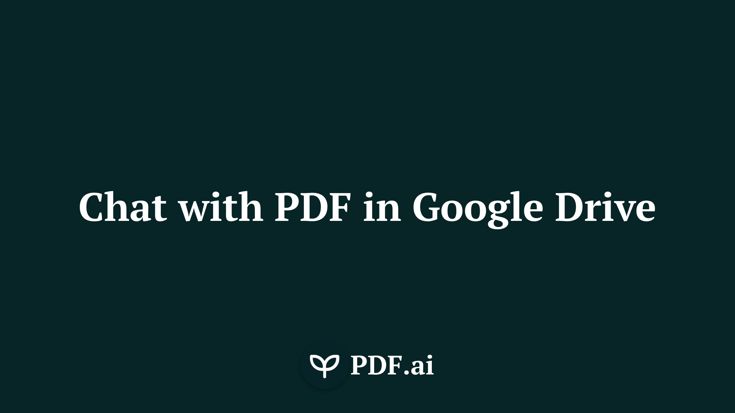 Chat with PDFs in Google Drive using AI