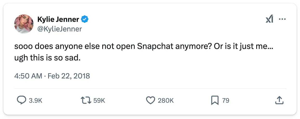Kylie Jenner tweet.