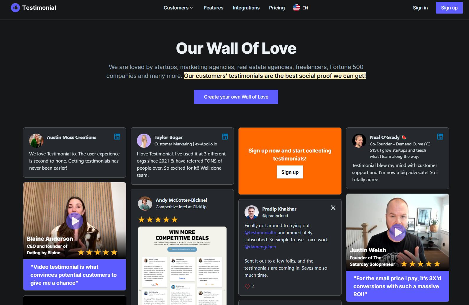 Social Proof Website Examples