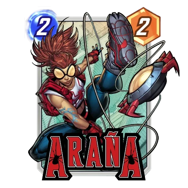 Araña — Activate: Give the last card you played +2 Power and move it to the right.