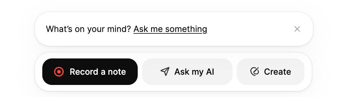 screenshot of voicenotes showing a “Record a note” button