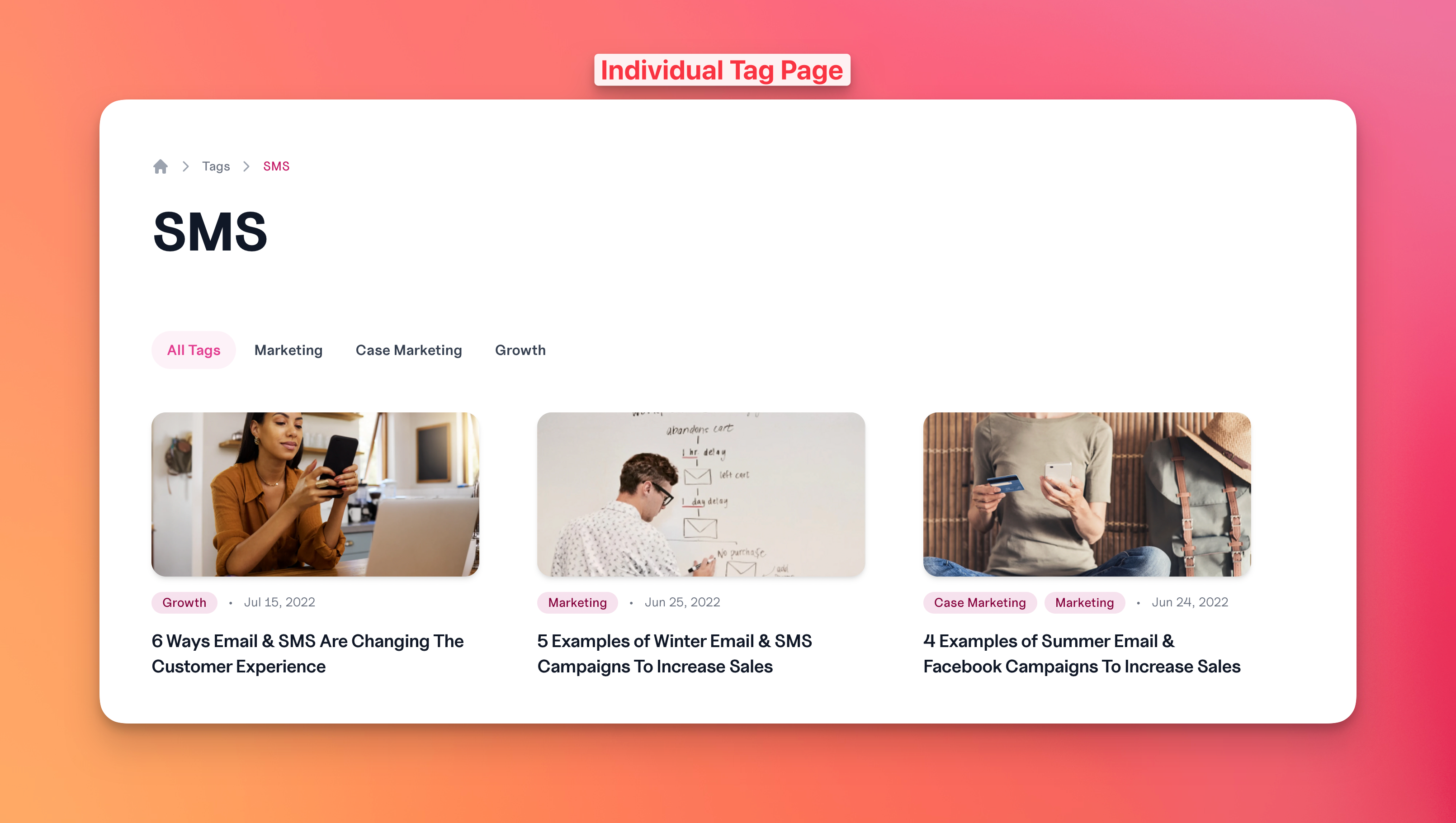 Individual Tag Page in Feather