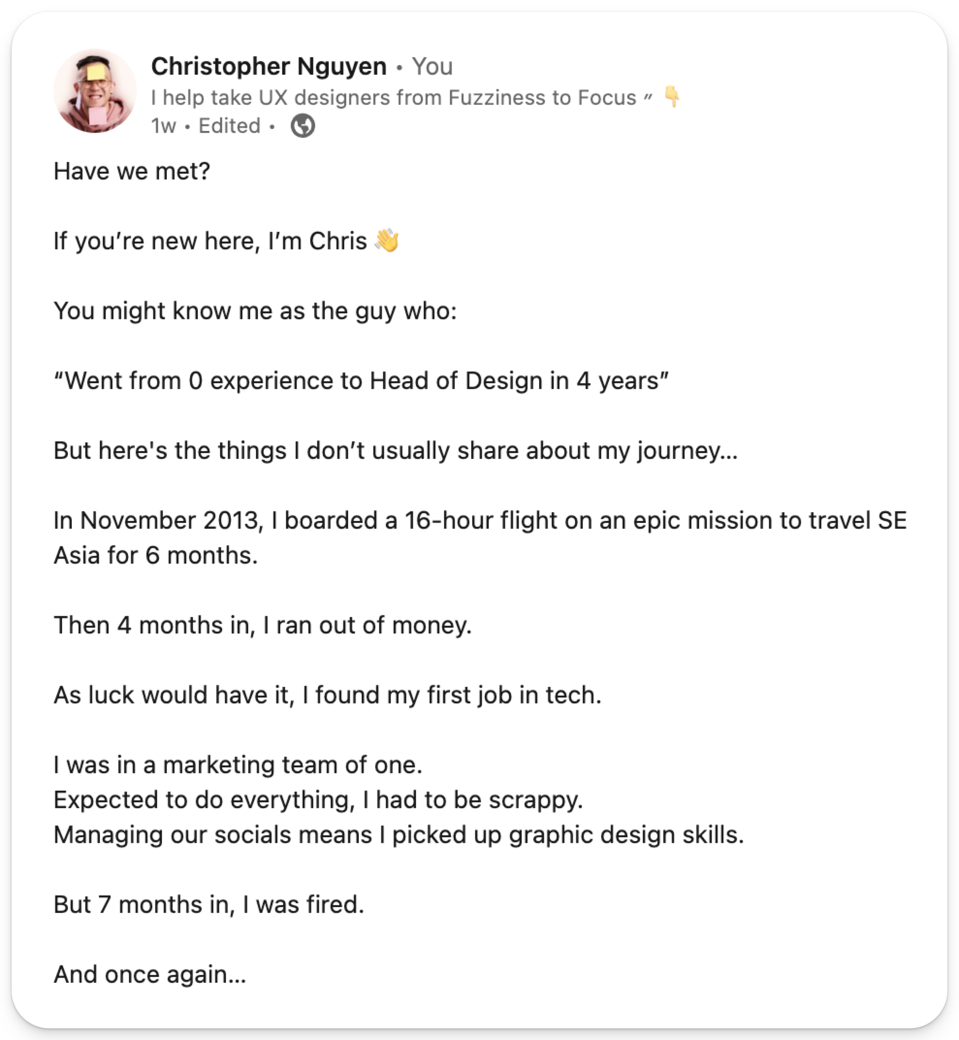 Read this post on LinkedIn.