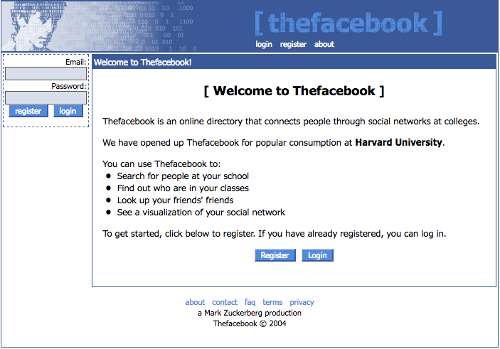 Facebook's first design