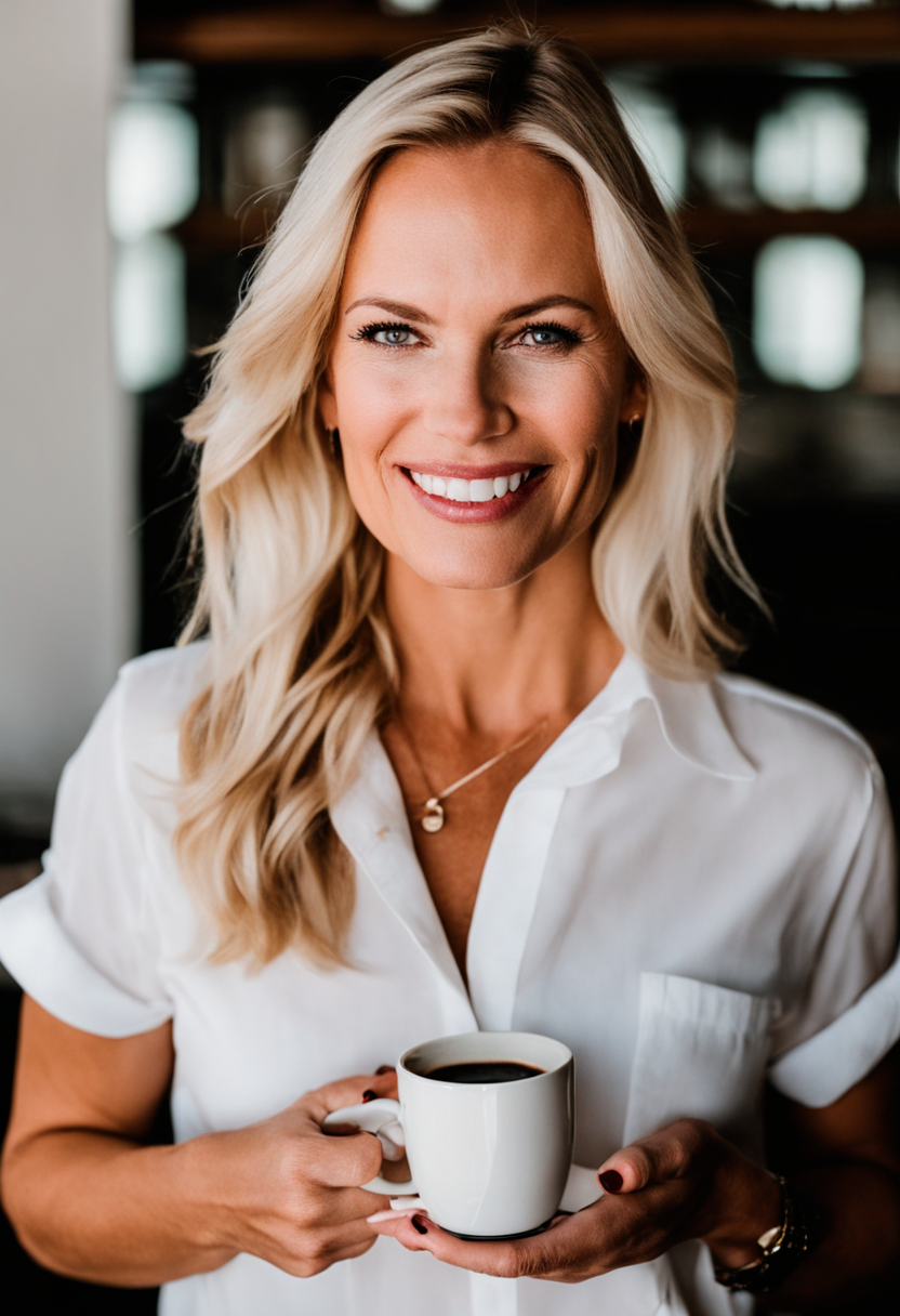 holding a coffee mug