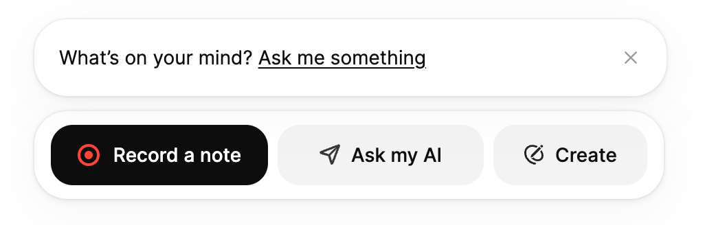 voicenote app showing record a note