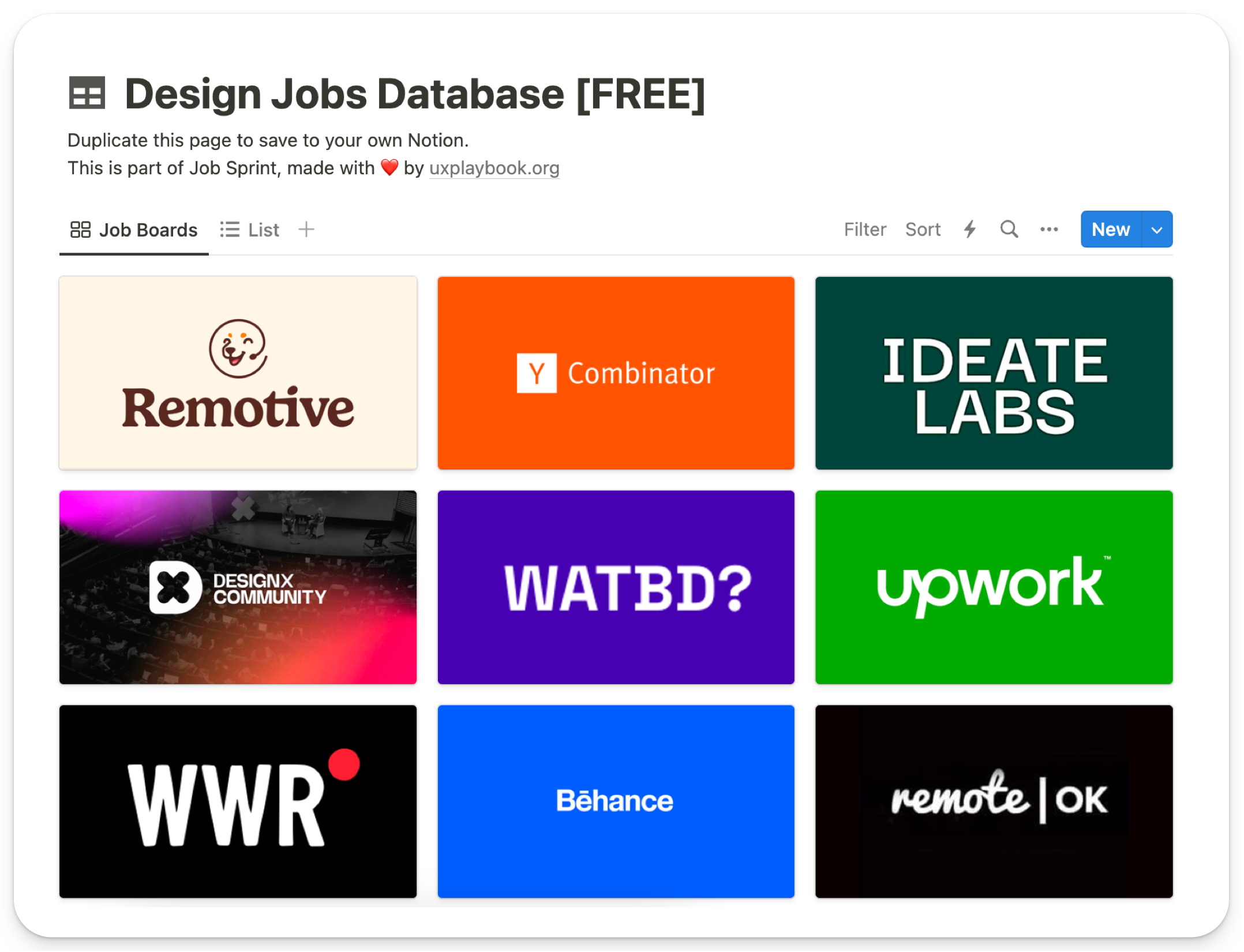 Jobs Database Preview
