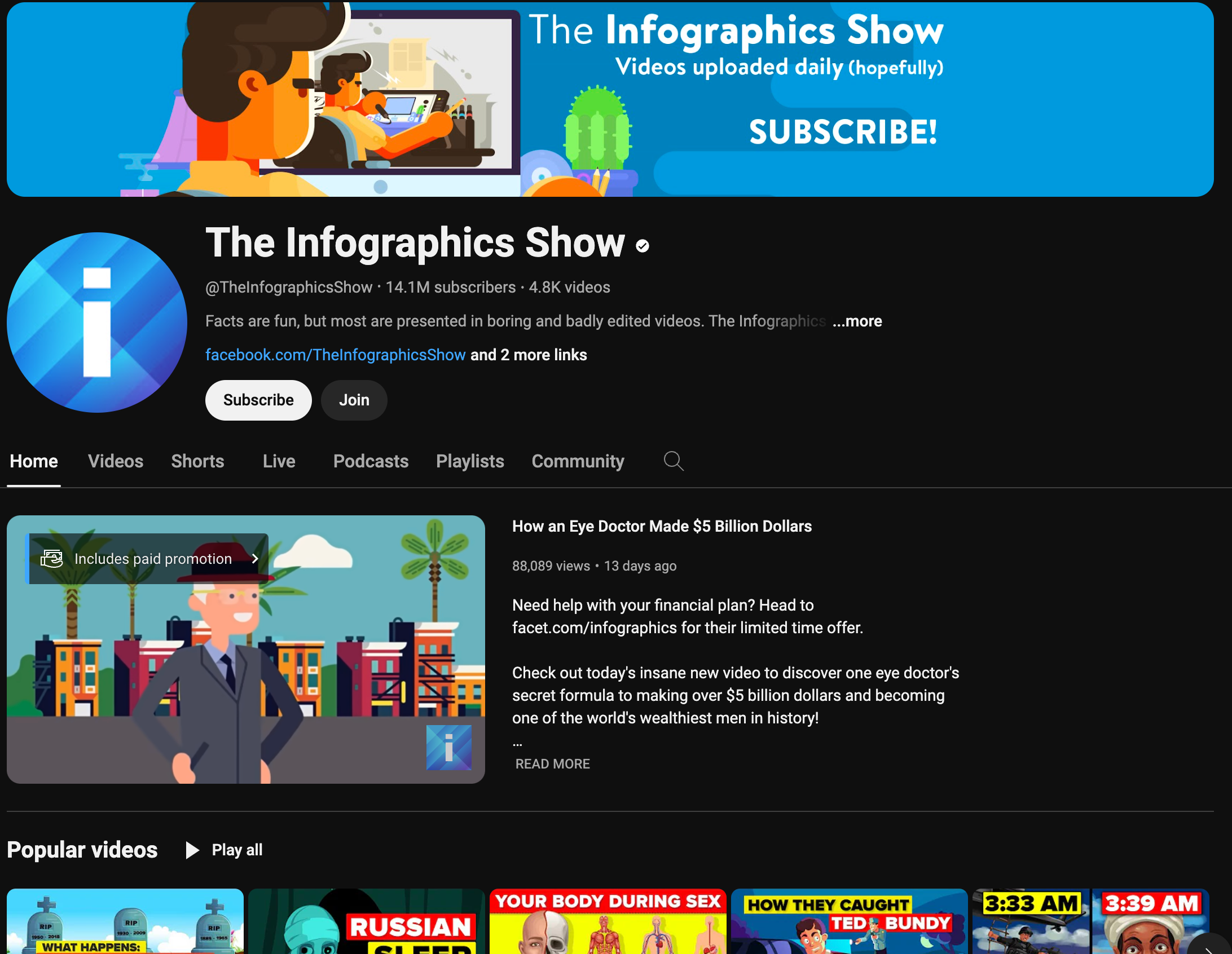 The Infographics Show - High-quality, faceless infographic video essays and news content.