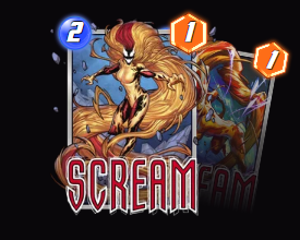 Scream — When an enemy card moves, steal 2 Power from it. (once per turn)