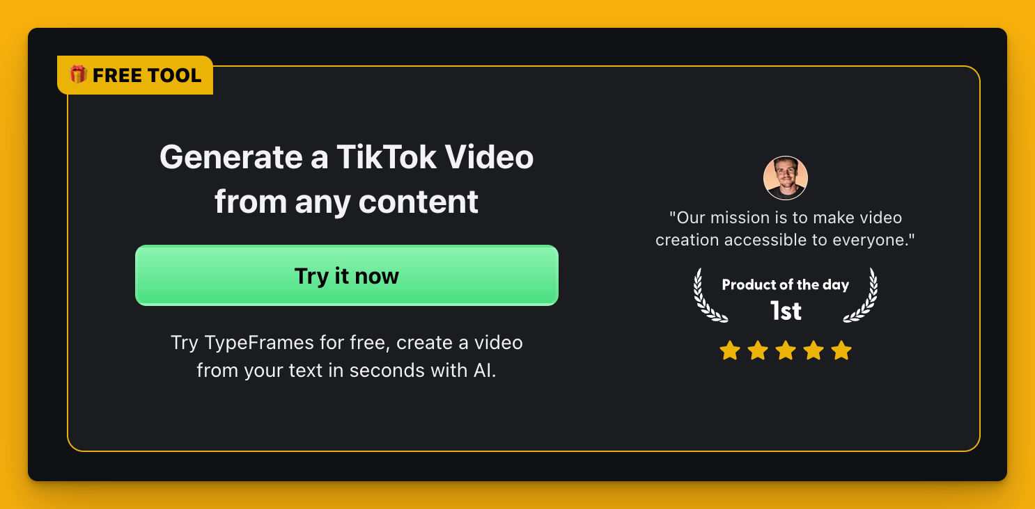 https://www.typeframes.com/tools/create-tiktok-video?utm_source=blog&utm_medium=link&utm_campaign=ai-tiktok-video-generator