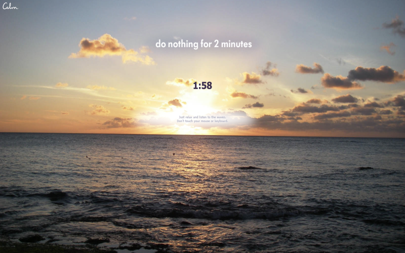 Just Do Nothing for 2 Minutes with Calm 