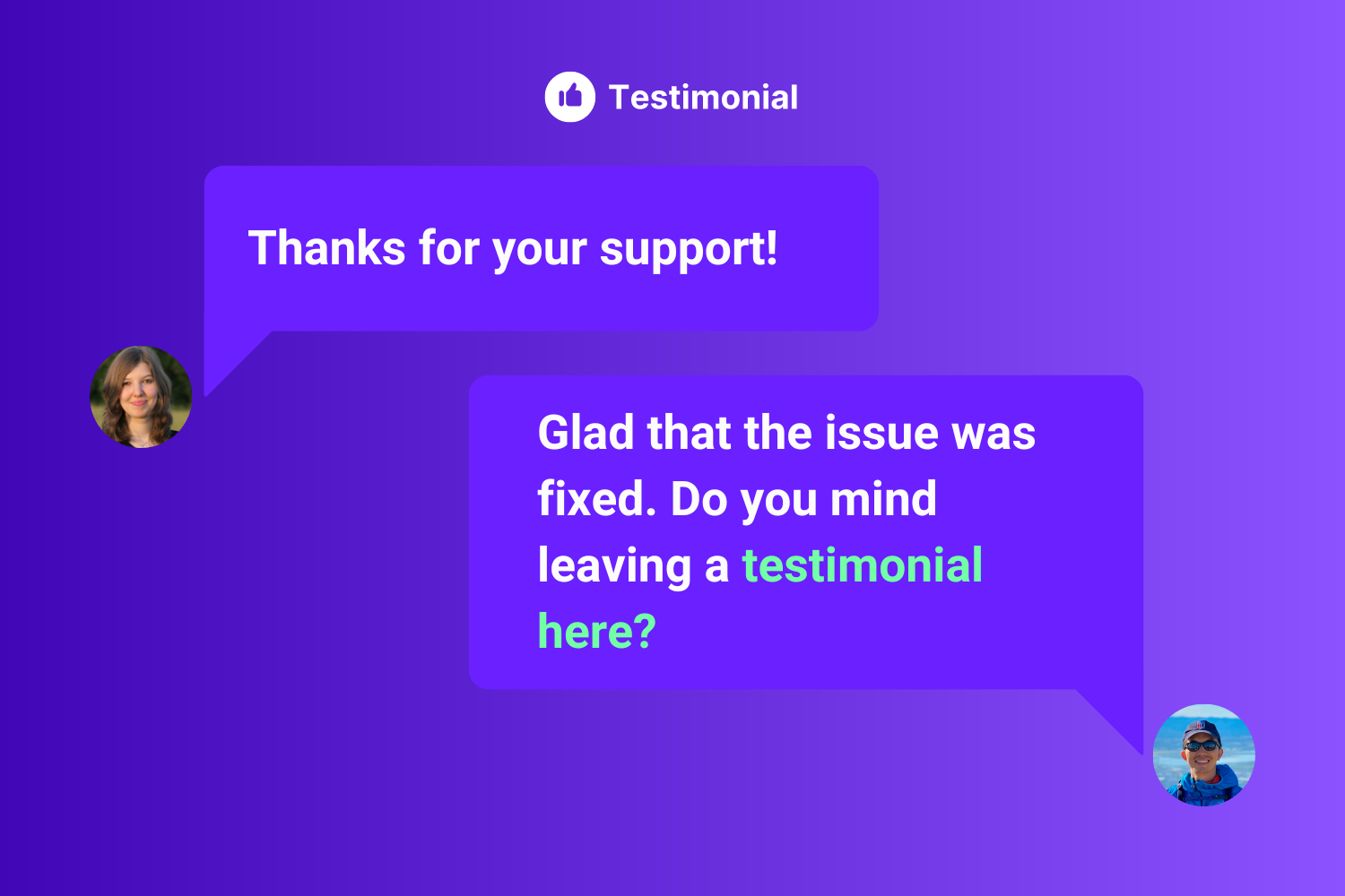 Response on live chat widget