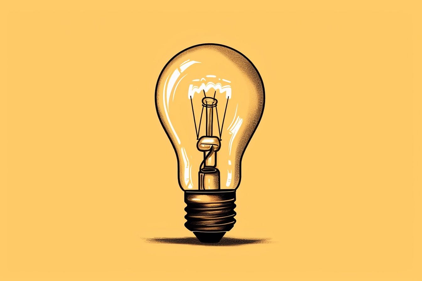 AI-generated illustration. MJ prompt: I love witnessing the lightbulb moment someone's eyes light up as they grasp the potential of #GenerativeAI. Illustration Minimalism --ar 3:2 --v 5 --s 750