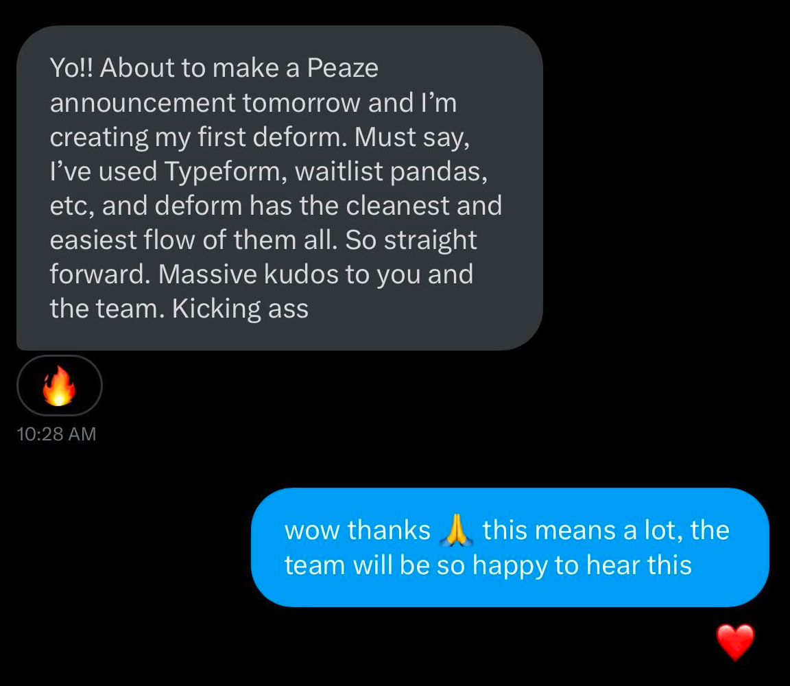 Feedback from one of our customers :) Comments like these makes everything worth it!