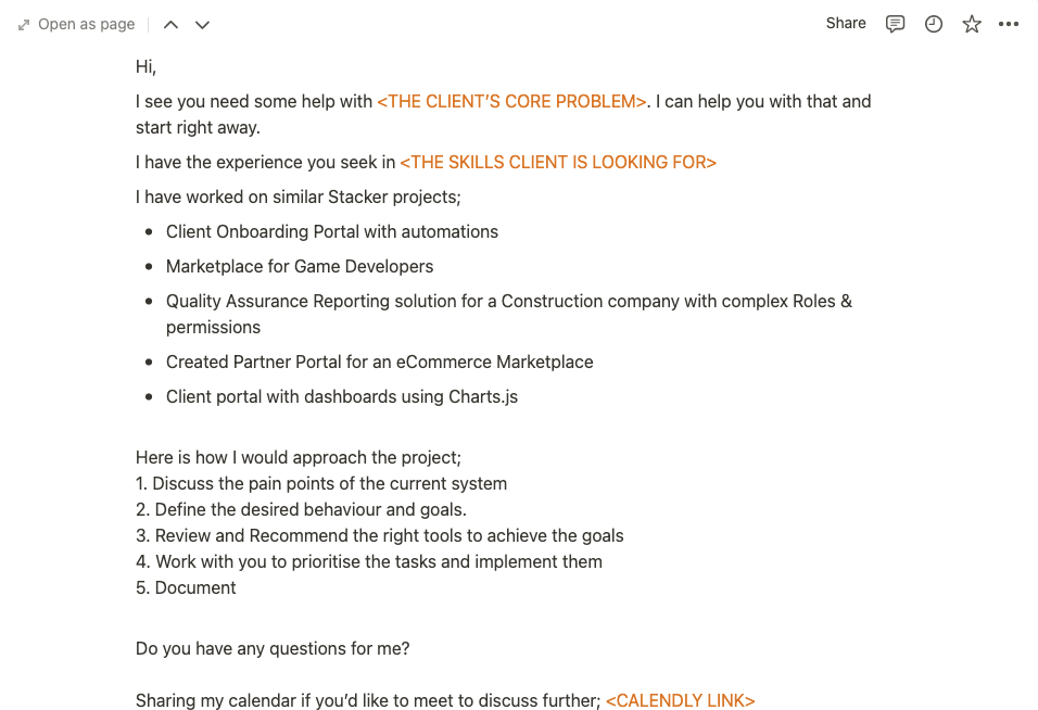 Template for StackerHQ Projects