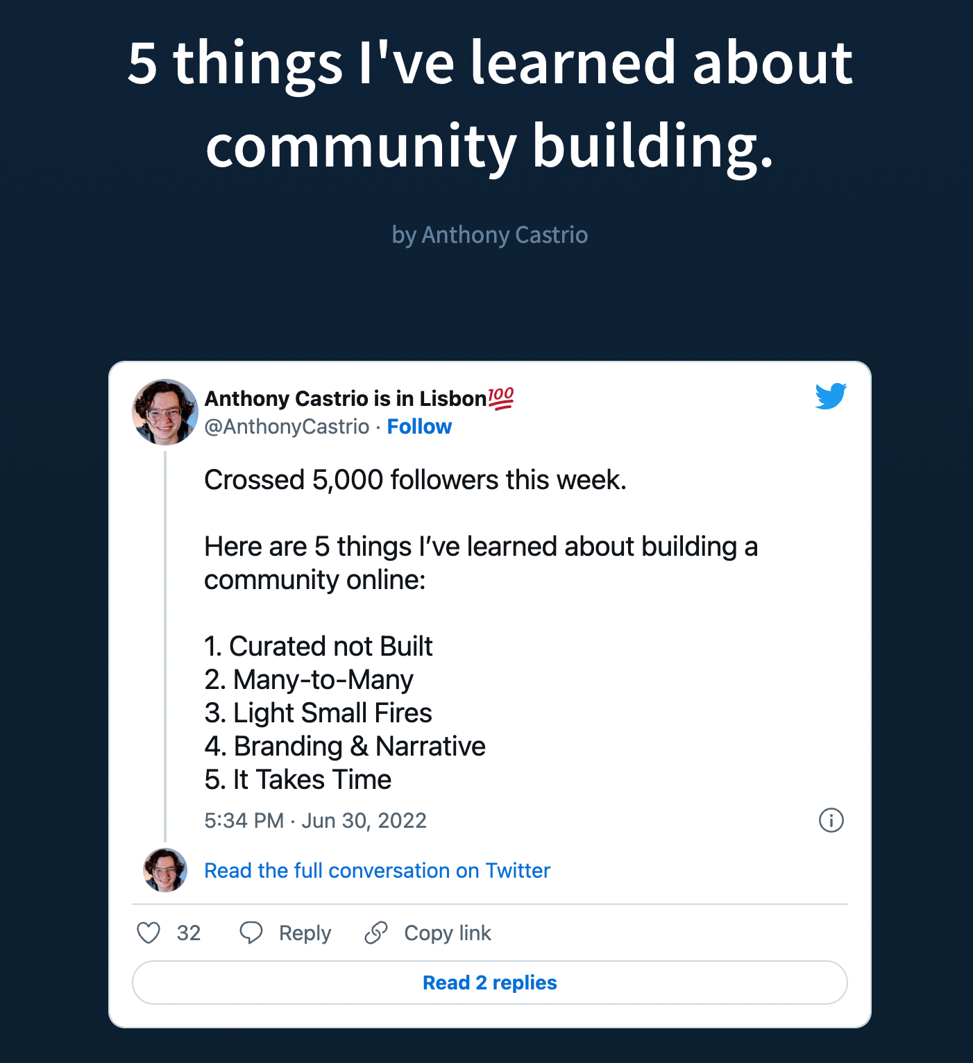 https://www.indiehackers.com/post/5-things-ive-learned-about-community-building-c106c08a6d?commentId=-N9v1ZVRceNAoTa15pUZ