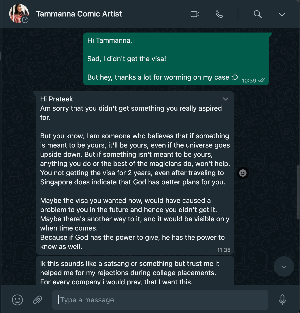 One of the sweetest messages I’ve gotten in a while!